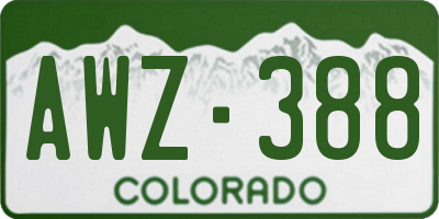 CO license plate AWZ388