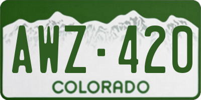 CO license plate AWZ420