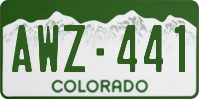 CO license plate AWZ441