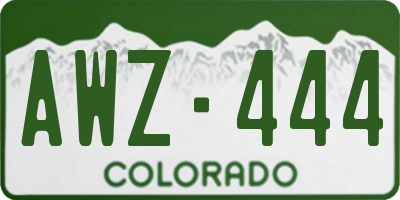 CO license plate AWZ444