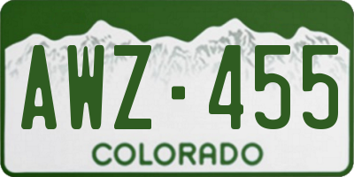 CO license plate AWZ455