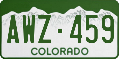 CO license plate AWZ459