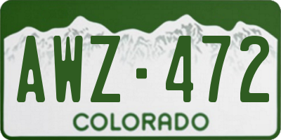 CO license plate AWZ472