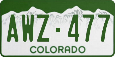 CO license plate AWZ477