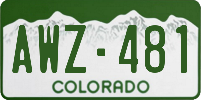 CO license plate AWZ481
