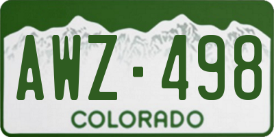CO license plate AWZ498