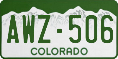 CO license plate AWZ506