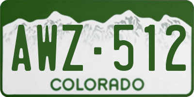 CO license plate AWZ512
