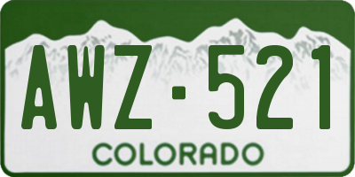 CO license plate AWZ521