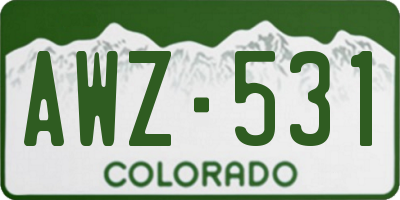 CO license plate AWZ531