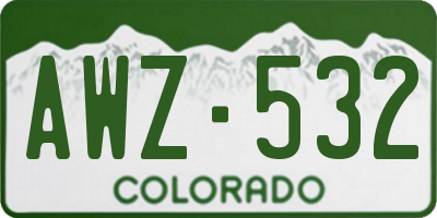 CO license plate AWZ532