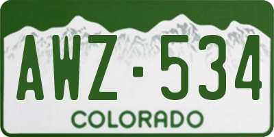 CO license plate AWZ534