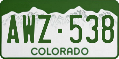 CO license plate AWZ538