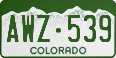 CO license plate AWZ539