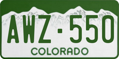 CO license plate AWZ550