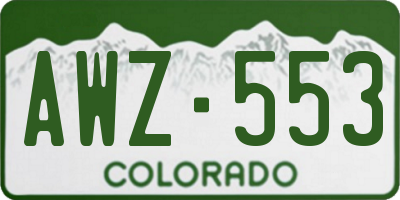 CO license plate AWZ553