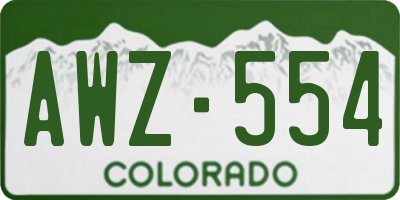 CO license plate AWZ554