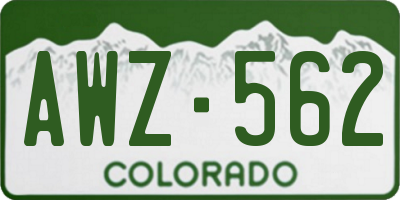 CO license plate AWZ562
