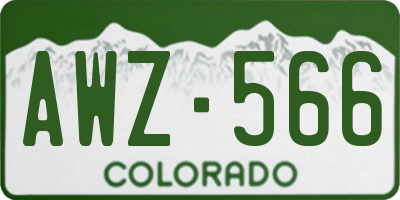 CO license plate AWZ566