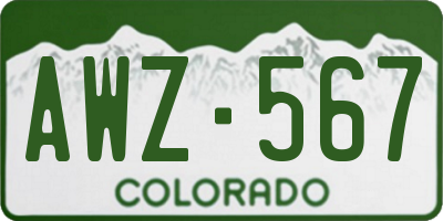CO license plate AWZ567