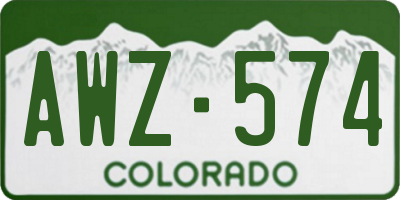 CO license plate AWZ574