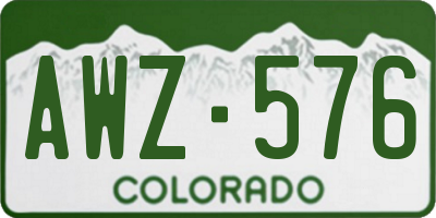 CO license plate AWZ576