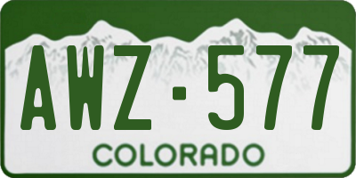 CO license plate AWZ577