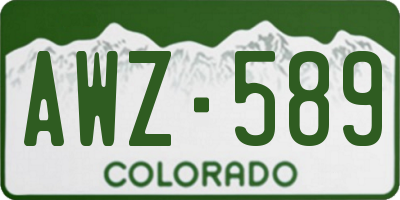 CO license plate AWZ589