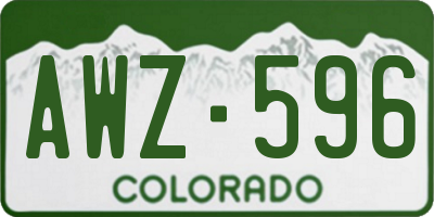 CO license plate AWZ596