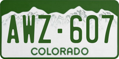 CO license plate AWZ607