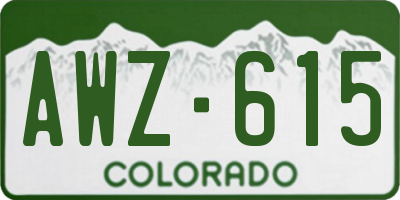 CO license plate AWZ615