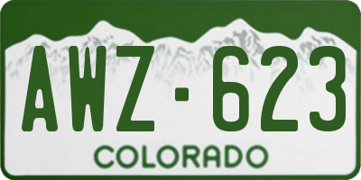 CO license plate AWZ623
