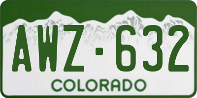 CO license plate AWZ632