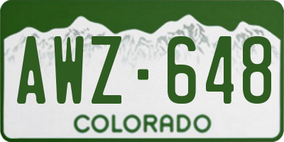 CO license plate AWZ648