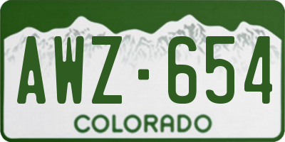 CO license plate AWZ654