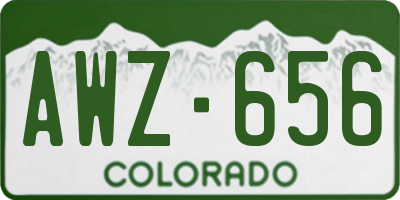CO license plate AWZ656
