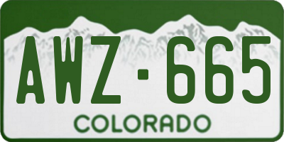 CO license plate AWZ665