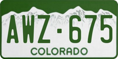 CO license plate AWZ675