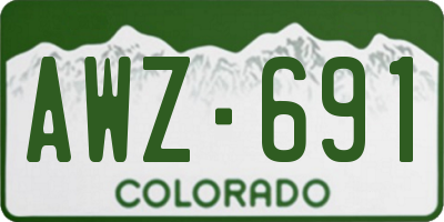 CO license plate AWZ691