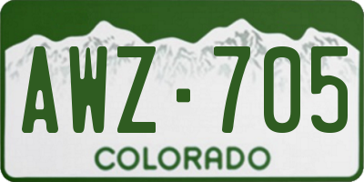 CO license plate AWZ705