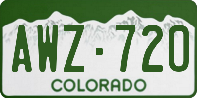 CO license plate AWZ720