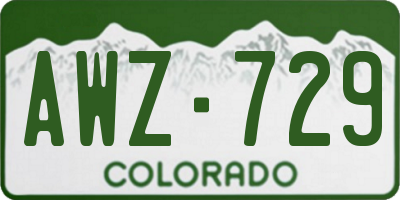CO license plate AWZ729