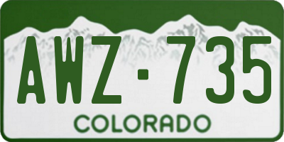 CO license plate AWZ735