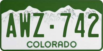 CO license plate AWZ742