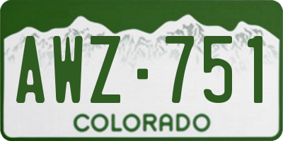 CO license plate AWZ751