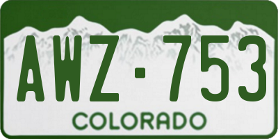 CO license plate AWZ753