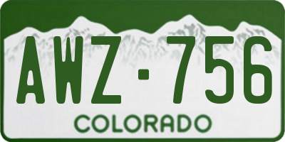CO license plate AWZ756