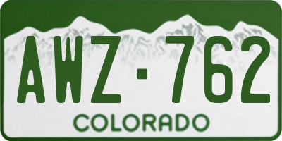 CO license plate AWZ762