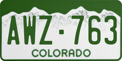 CO license plate AWZ763
