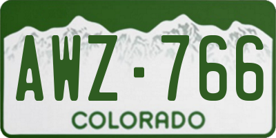 CO license plate AWZ766